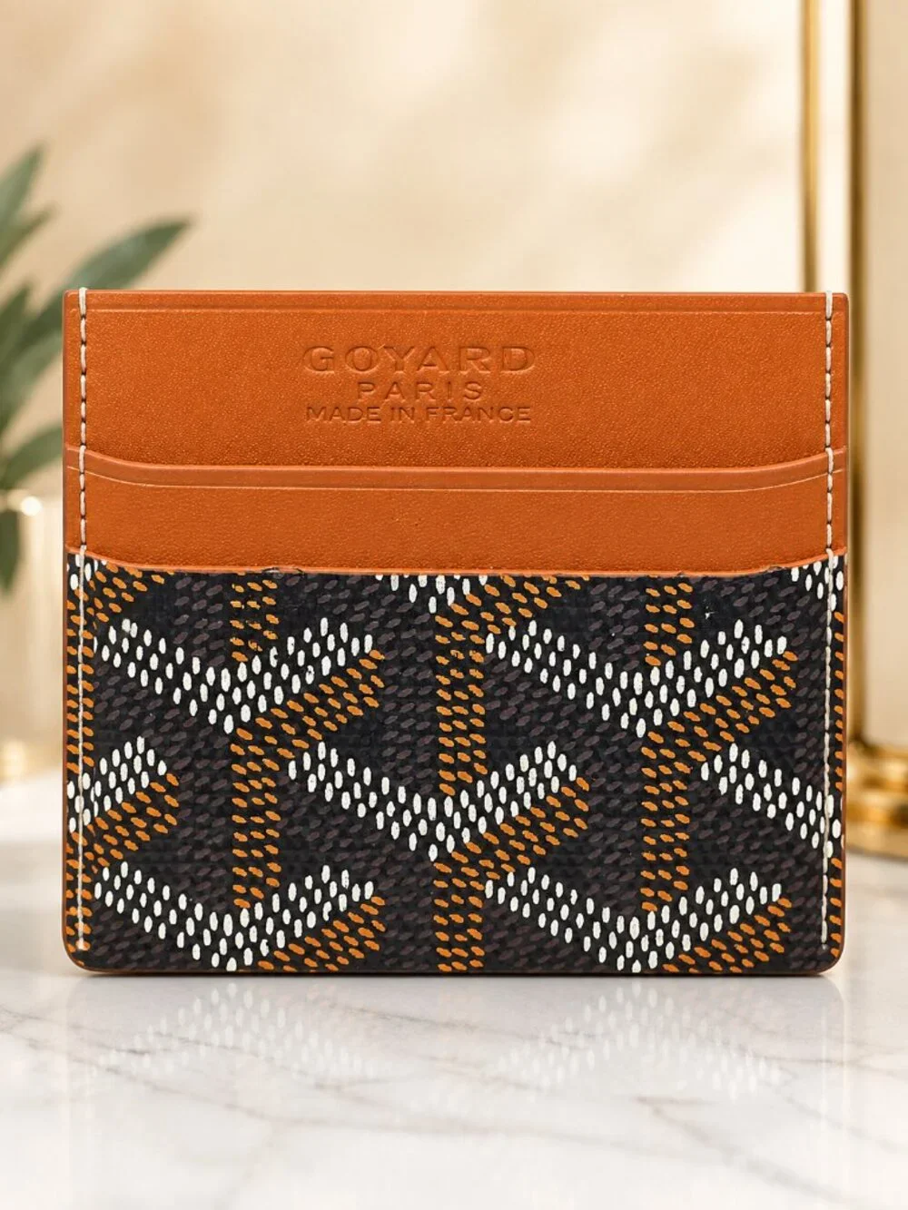 Goyard Saint-Sulpice Card Holder Brown/Tan Goyardine Canvas Made in France